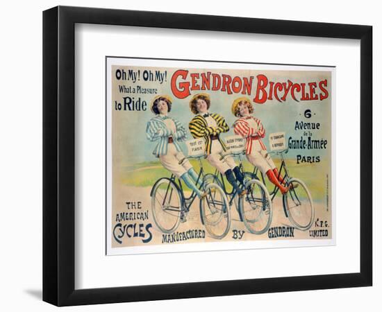 Poster Advertising Gendron Bicycles, Published by Chambrelent, Paris-null-Framed Giclee Print