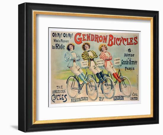 Poster Advertising Gendron Bicycles, Published by Chambrelent, Paris-null-Framed Giclee Print