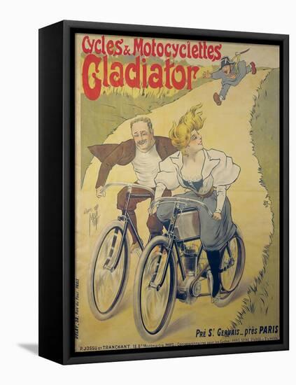 Poster Advertising Gladiator Bicycles and Motorcycles-Ferdinand Misti-mifliez-Framed Premier Image Canvas