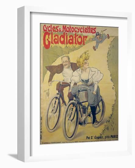 Poster Advertising Gladiator Bicycles and Motorcycles-Ferdinand Misti-mifliez-Framed Giclee Print