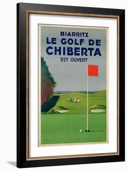 Poster Advertising Golfing Holidays in Biarritz, 1948-null-Framed Giclee Print