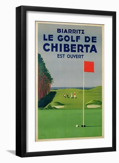 Poster Advertising Golfing Holidays in Biarritz, 1948-null-Framed Giclee Print