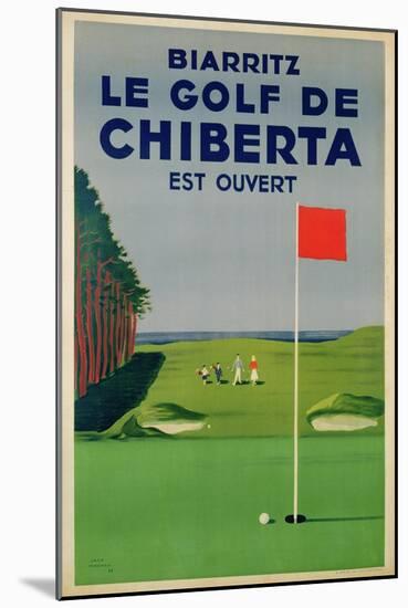 Poster Advertising Golfing Holidays in Biarritz, 1948-null-Mounted Giclee Print