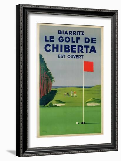 Poster Advertising Golfing Holidays in Biarritz, 1948-null-Framed Giclee Print