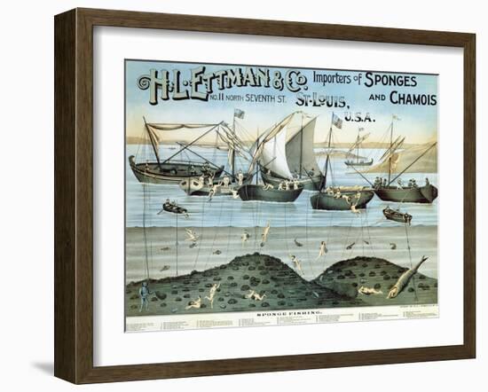 Poster Advertising 'H.L. Ettman and Co., Importers of Sponges and Chamois', 1897-null-Framed Giclee Print