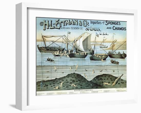 Poster Advertising 'H.L. Ettman and Co., Importers of Sponges and Chamois', 1897-null-Framed Giclee Print