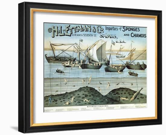 Poster Advertising 'H.L. Ettman and Co., Importers of Sponges and Chamois', 1897-null-Framed Giclee Print