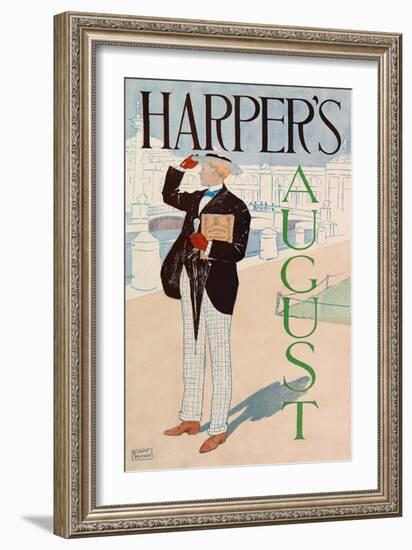 Poster Advertising Harper's New Monthly Magazine, August 1893 (Colour Lithograph)-Edward Penfield-Framed Giclee Print