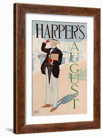 Poster Advertising Harper's New Monthly Magazine, August 1893 (Colour Lithograph)-Edward Penfield-Framed Giclee Print