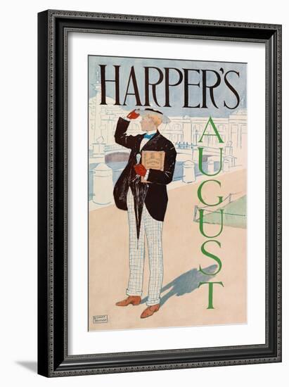 Poster Advertising Harper's New Monthly Magazine, August 1893 (Colour Lithograph)-Edward Penfield-Framed Giclee Print