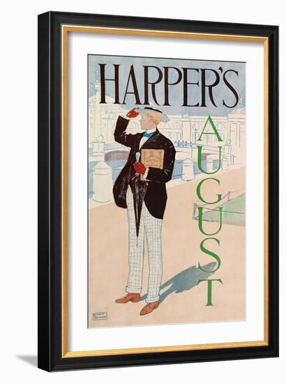 Poster Advertising Harper's New Monthly Magazine, August 1893 (Colour Lithograph)-Edward Penfield-Framed Giclee Print