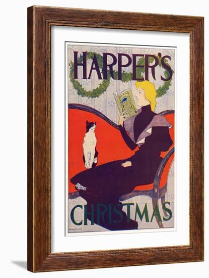 Poster Advertising Harper's New Monthly Magazine, Christmas 1894 (Colour Lithograph)-Edward Penfield-Framed Giclee Print