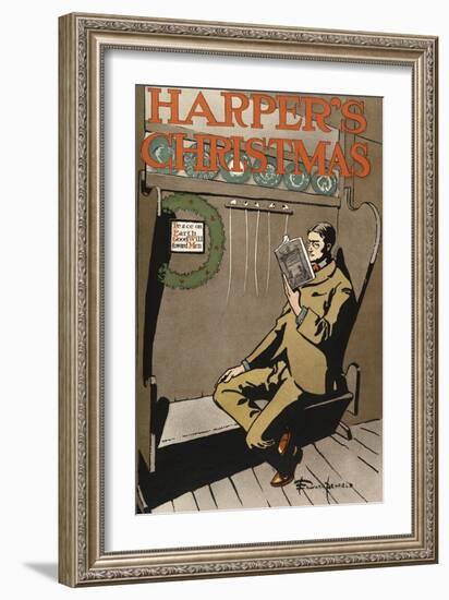 Poster Advertising Harper's New Monthly Magazine, Christmas 1897 (Colour Lithograph)-Edward Penfield-Framed Giclee Print