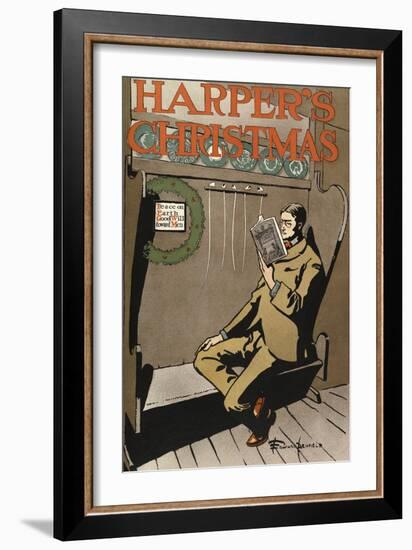 Poster Advertising Harper's New Monthly Magazine, Christmas 1897 (Colour Lithograph)-Edward Penfield-Framed Giclee Print