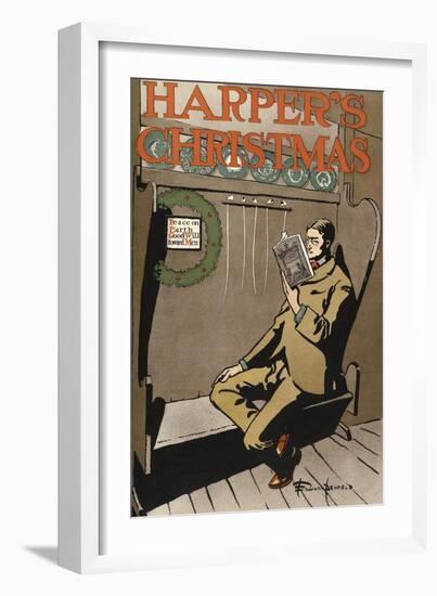 Poster Advertising Harper's New Monthly Magazine, Christmas 1897 (Colour Lithograph)-Edward Penfield-Framed Giclee Print