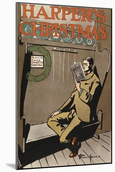 Poster Advertising Harper's New Monthly Magazine, Christmas 1897 (Colour Lithograph)-Edward Penfield-Mounted Giclee Print