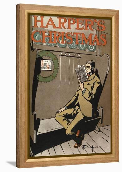 Poster Advertising Harper's New Monthly Magazine, Christmas 1897 (Colour Lithograph)-Edward Penfield-Framed Premier Image Canvas