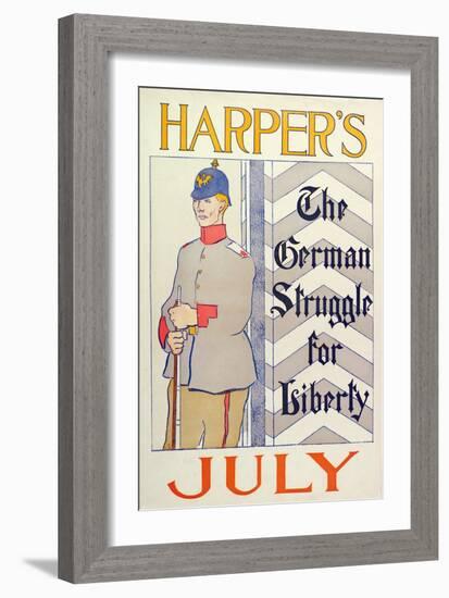 Poster Advertising Harper's New Monthly Magazine, July 1895 (Colour Lithograph)-Edward Penfield-Framed Giclee Print