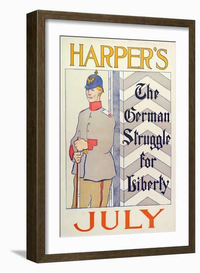 Poster Advertising Harper's New Monthly Magazine, July 1895 (Colour Lithograph)-Edward Penfield-Framed Giclee Print