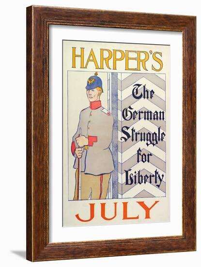 Poster Advertising Harper's New Monthly Magazine, July 1895 (Colour Lithograph)-Edward Penfield-Framed Giclee Print