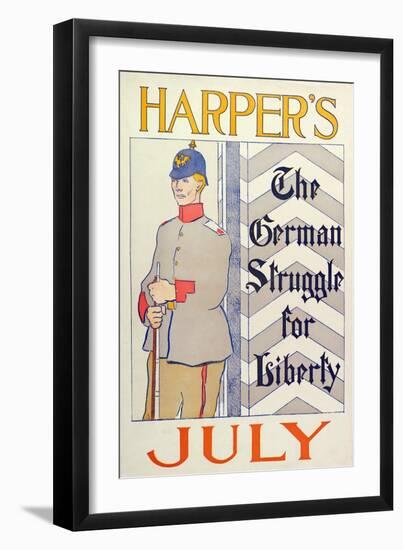 Poster Advertising Harper's New Monthly Magazine, July 1895 (Colour Lithograph)-Edward Penfield-Framed Giclee Print