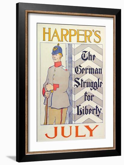 Poster Advertising Harper's New Monthly Magazine, July 1895 (Colour Lithograph)-Edward Penfield-Framed Giclee Print