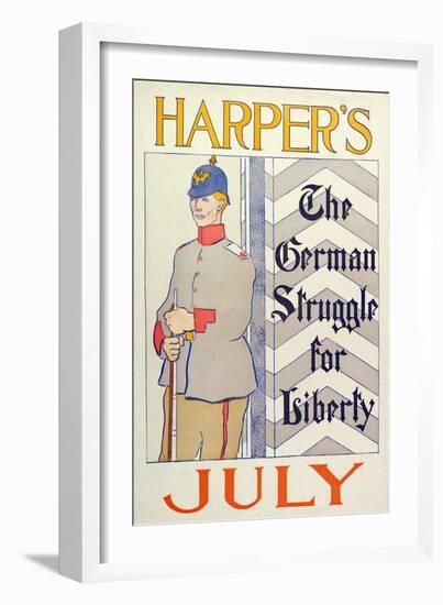 Poster Advertising Harper's New Monthly Magazine, July 1895 (Colour Lithograph)-Edward Penfield-Framed Giclee Print