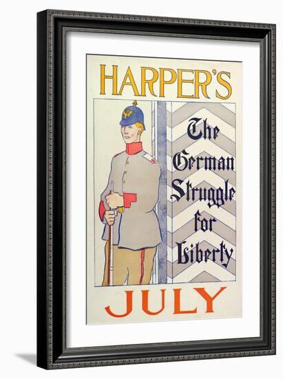 Poster Advertising Harper's New Monthly Magazine, July 1895 (Colour Lithograph)-Edward Penfield-Framed Giclee Print