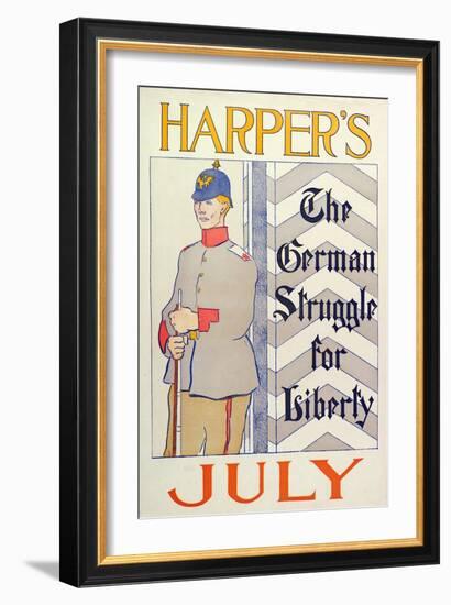 Poster Advertising Harper's New Monthly Magazine, July 1895 (Colour Lithograph)-Edward Penfield-Framed Giclee Print