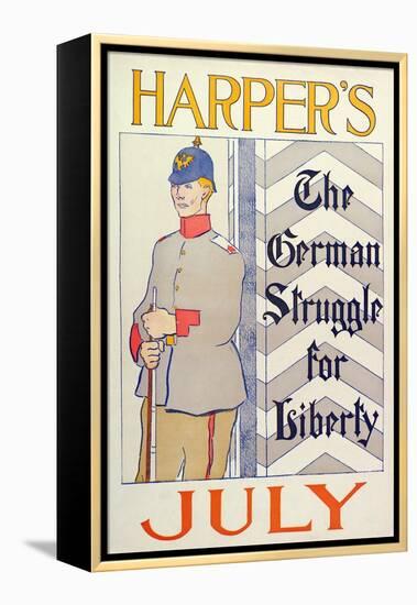 Poster Advertising Harper's New Monthly Magazine, July 1895 (Colour Lithograph)-Edward Penfield-Framed Premier Image Canvas