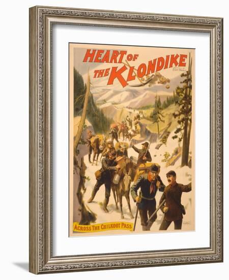 Poster Advertising 'Heart of the Klondike' by Scott Marble, 1897-null-Framed Giclee Print