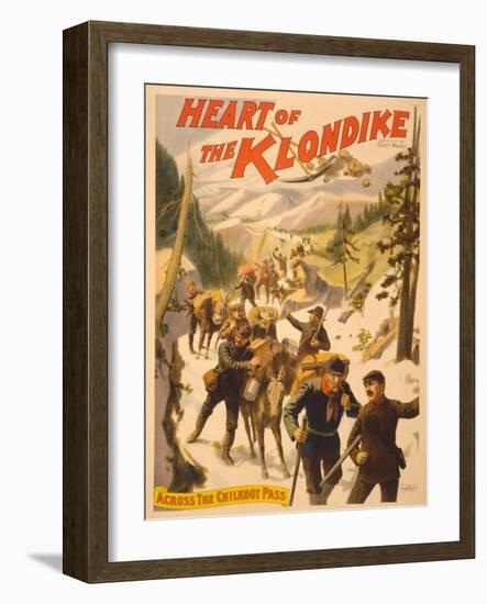 Poster Advertising 'Heart of the Klondike' by Scott Marble, 1897-null-Framed Giclee Print
