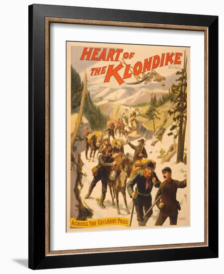 Poster Advertising 'Heart of the Klondike' by Scott Marble, 1897-null-Framed Giclee Print