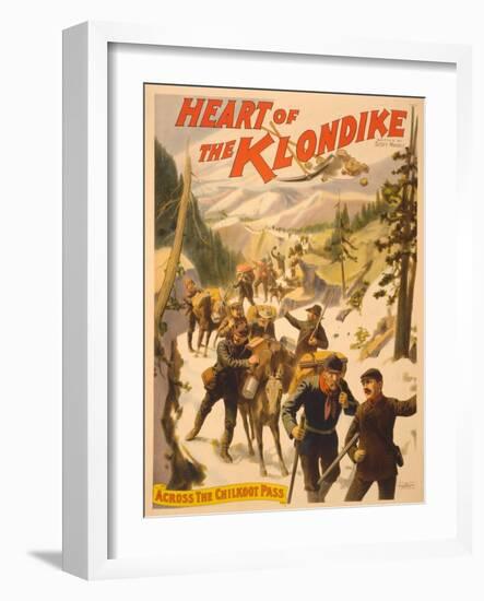 Poster Advertising 'Heart of the Klondike' by Scott Marble, 1897-null-Framed Giclee Print