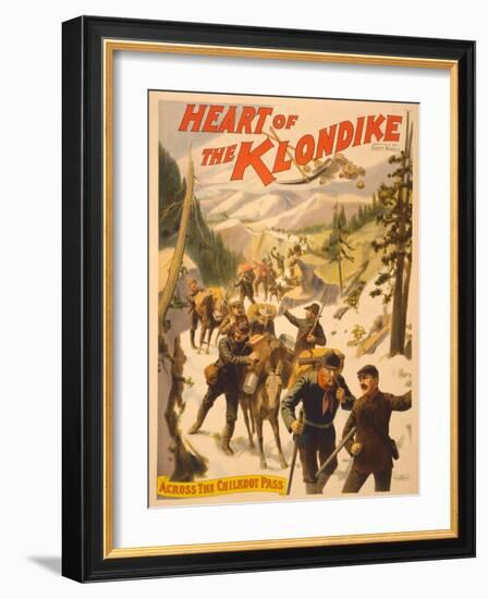 Poster Advertising 'Heart of the Klondike' by Scott Marble, 1897-null-Framed Giclee Print