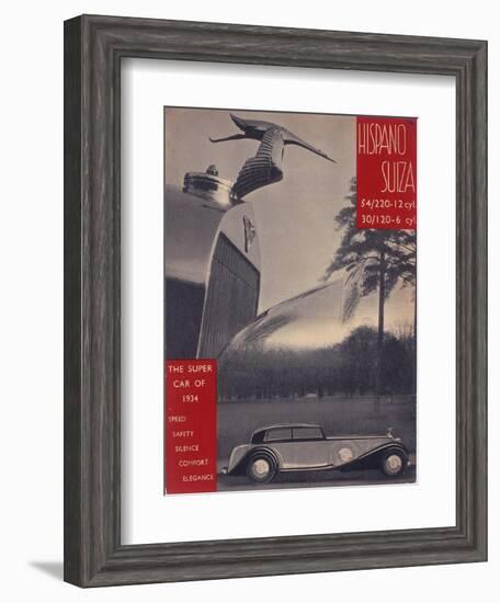 Poster Advertising Hispano-Suiza Cars, 1934-null-Framed Giclee Print