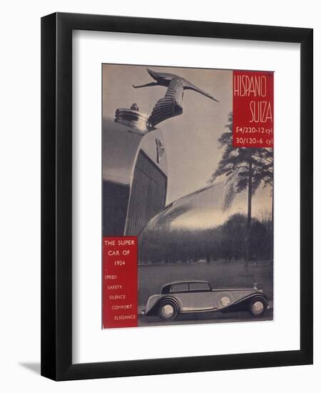 Poster Advertising Hispano-Suiza Cars, 1934-null-Framed Giclee Print