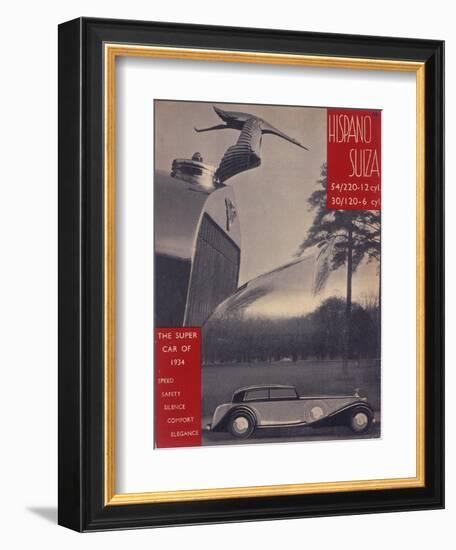 Poster Advertising Hispano-Suiza Cars, 1934-null-Framed Giclee Print