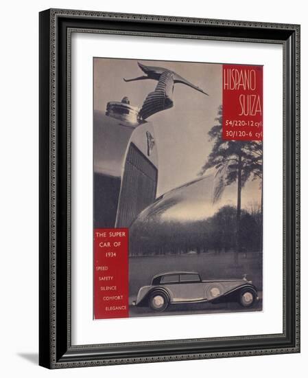 Poster Advertising Hispano-Suiza Cars, 1934-null-Framed Giclee Print