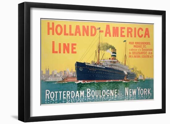 Poster Advertising 'Holland-America Line'-French School-Framed Premium Giclee Print