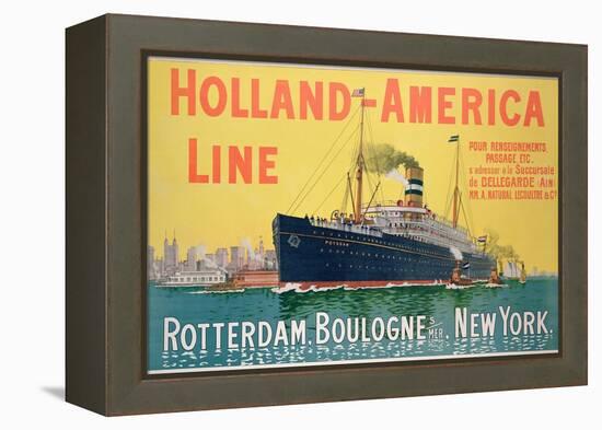 Poster Advertising 'Holland-America Line'-French School-Framed Premier Image Canvas