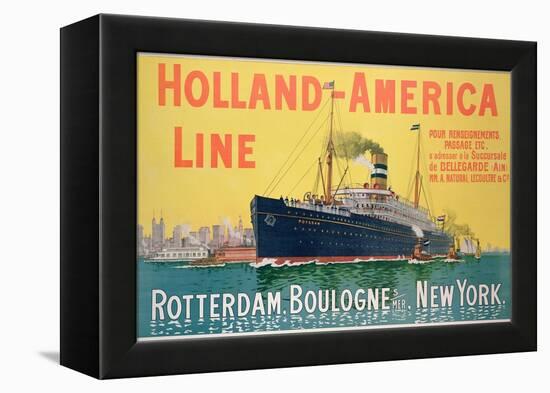 Poster Advertising 'Holland-America Line'-French School-Framed Premier Image Canvas