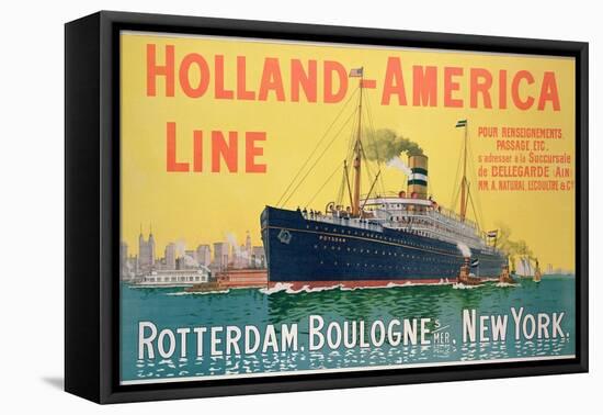 Poster Advertising 'Holland-America Line'-French School-Framed Premier Image Canvas