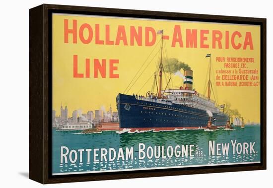 Poster Advertising 'Holland-America Line'-French School-Framed Premier Image Canvas