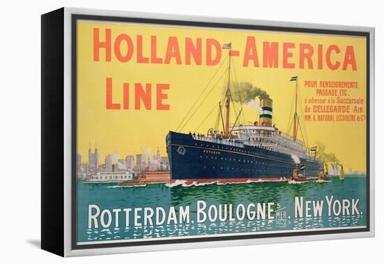 Poster Advertising 'Holland-America Line'-French School-Framed Premier Image Canvas