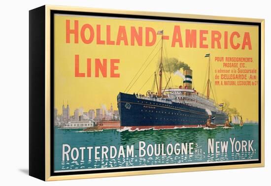 Poster Advertising 'Holland-America Line'-French School-Framed Premier Image Canvas