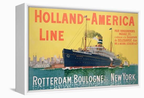 Poster Advertising 'Holland-America Line'-French School-Framed Premier Image Canvas