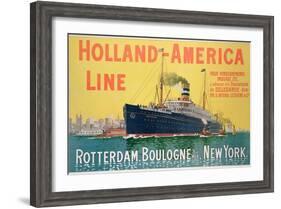 Poster Advertising 'Holland-America Line'-French School-Framed Giclee Print
