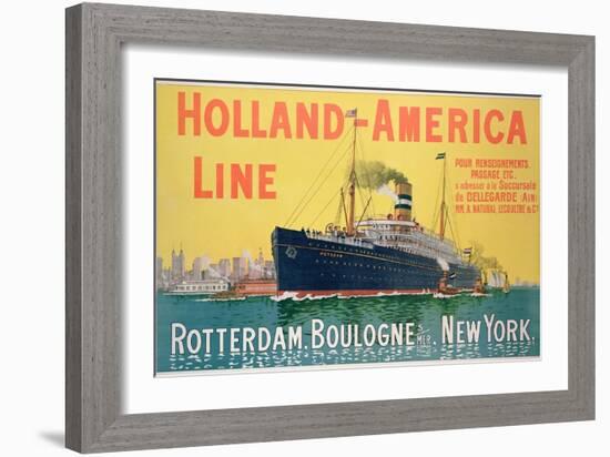 Poster Advertising 'Holland-America Line'-French School-Framed Giclee Print