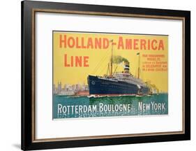 Poster Advertising 'Holland-America Line'-French School-Framed Giclee Print